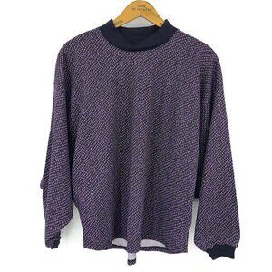 New VTG Crazee Wear Long Sleeve Shirt Mens Small Purple Black Gym 90s